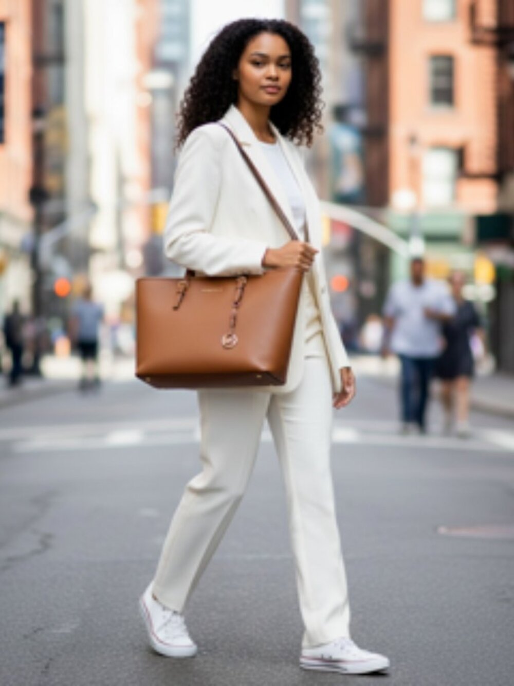 Michael Kors Brown Saffiano Leather Top-Zip Tote Bag.Professional purse - Picture 6 of 10